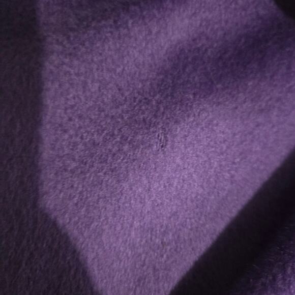 Vintage Purple Maxi Coat 90s Zip Felted Wool Oversized Leather Trim Large OSFM - Picture 16 of 16